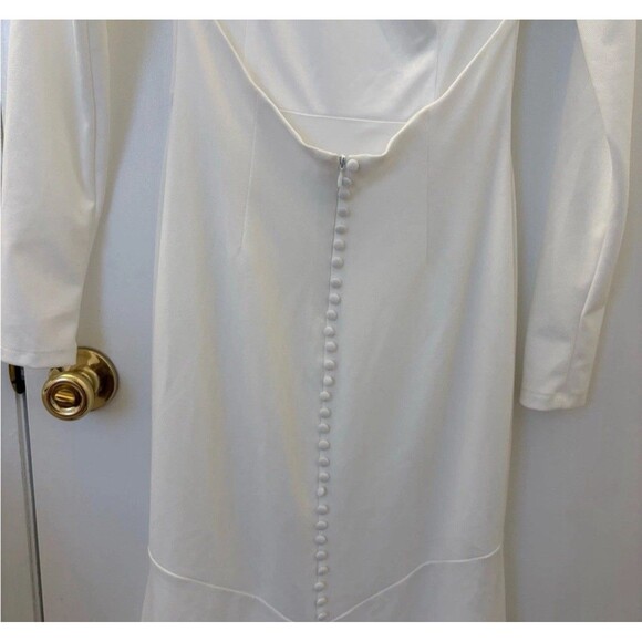 Lulus Eloquent Endearment White Long Sleeve Backless Maxi Dress Size Medium NWT - Picture 9 of 9